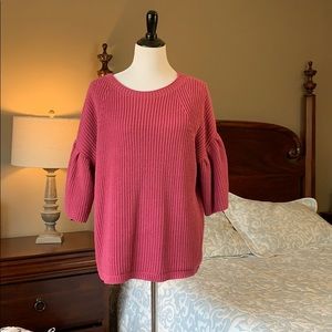 Antique Rose sweater size large. EUC. FLARE SLEEVE